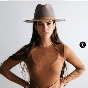 Gigi Pip Wes Fedora in Light Grey size 57